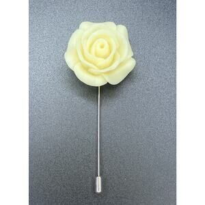 Vintage Carved Style Lucite Rose Flower Stick Pin Brooch Bakelite Costume Lapel